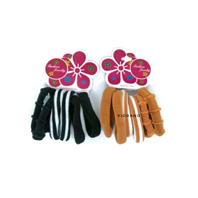 Ikat Rambut Cewek Gelang Isi 6pcs Kunciran Rambut Gelang 6cm Murah Berkualitas