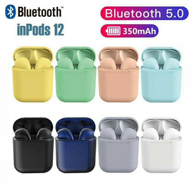 Earphone Bluetooth i12 maracon