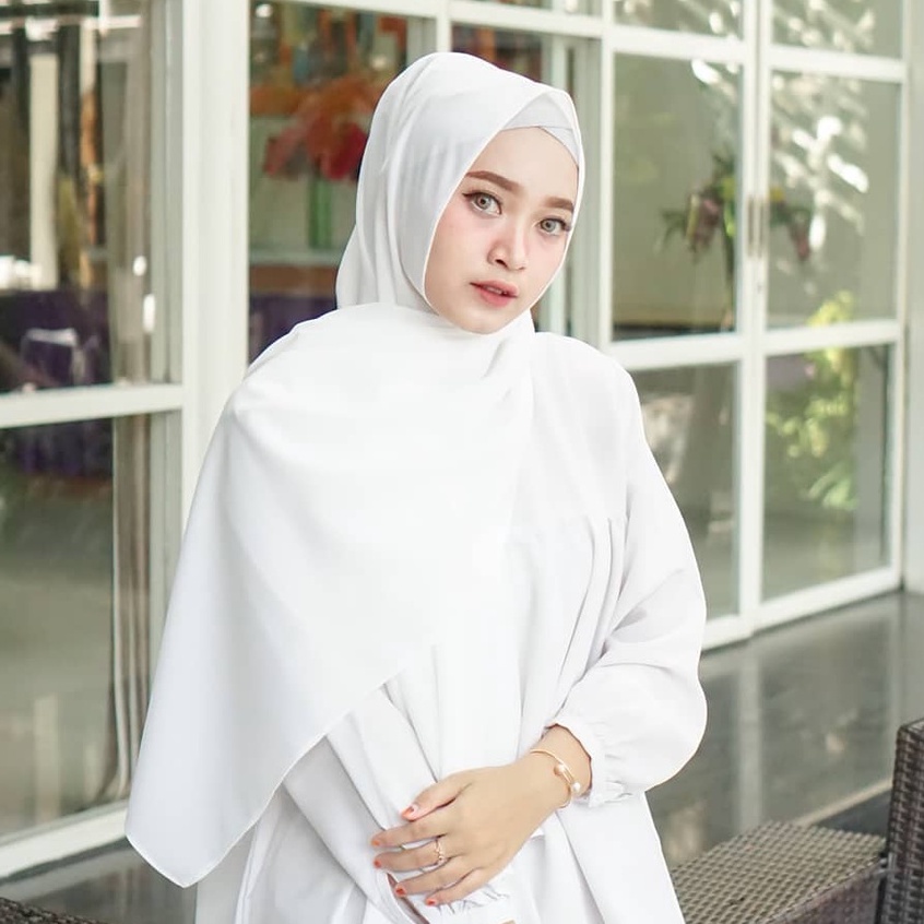 Pashmina Diamond 150x75 II Pasmina Diamond II Pashmina sabyan II Hijab Pashmina-PUTIH
