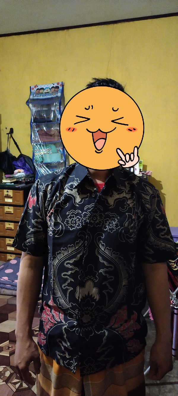 Prabowo Pendek Kemeja Batik Pria Lengan Kain Atasan Couple Hem Baju Cowo Cowok Jumbo Modern Premium