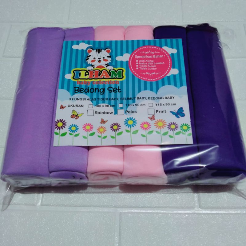 6PCS BEDONG BAYI RAINBOW UK 110X90 DAN 115X90CM BAHAN ADEM LEMBUT HALUS