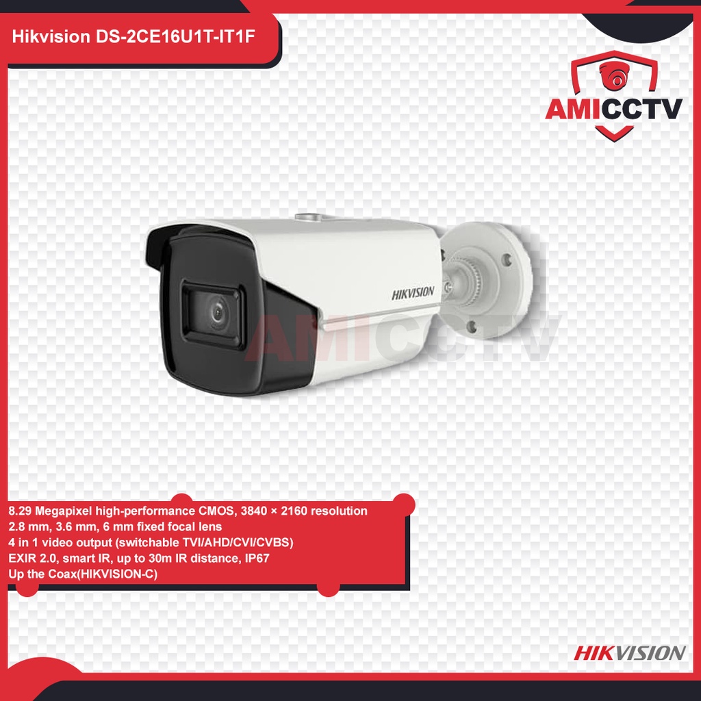 Camera CCTV Hikvision 8,3MP Outdoor DS-2CE16U1T-IT1F