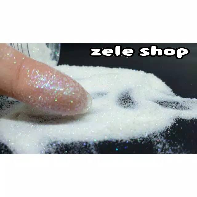 SERBUK GLITTER SUPER HALUS PUTIH VIOLET RAINBOW 50 GRAM / HENNA ART / HIASAN NAIL ART