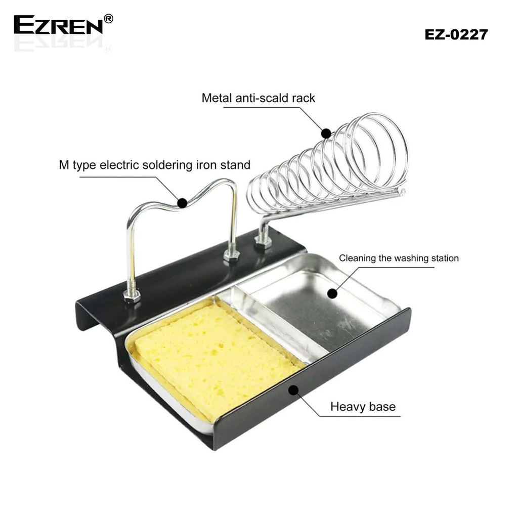 Ezren EZ-0227 Stand Solder Persegi Besi Dudukan Solder &amp; Dudukan Timah