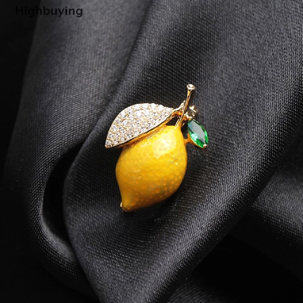 Hbid Bros Pin Enamel Casual Desain Lemon Kuning Untuk Wanita / Pesta Pernikahan / Hadiah