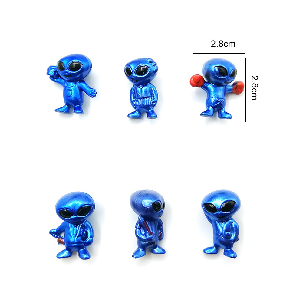 6pcs Set Creative Pvc Cartoon 3d Alien Figure Decoration Funny - haki pack roblox