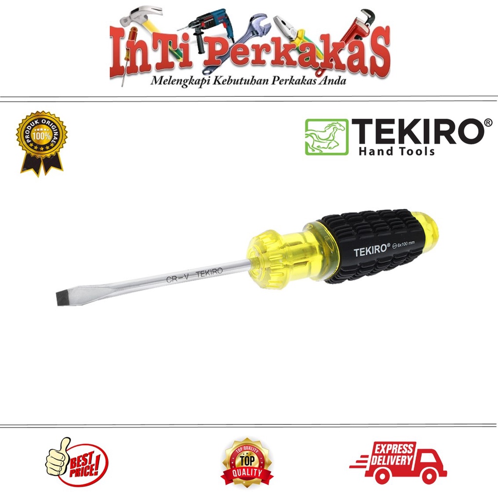 TEKIRO Gagang Karet Kuning (-)  Mata Obeng Min