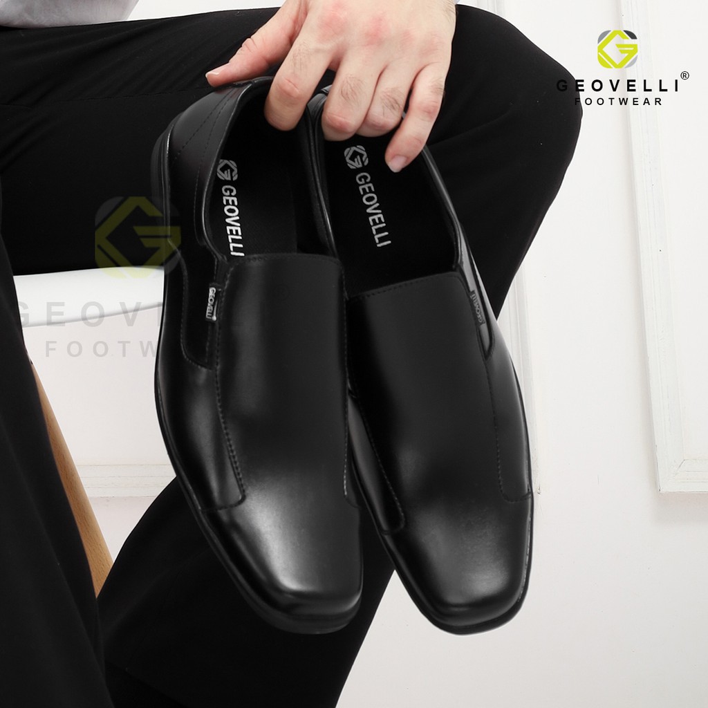 GEOVELLI - Sepatu Pantopel Pria Hitam Sepatu Pantofel Pria Pantopel Pria Sepatu Kasual Kulit Formal