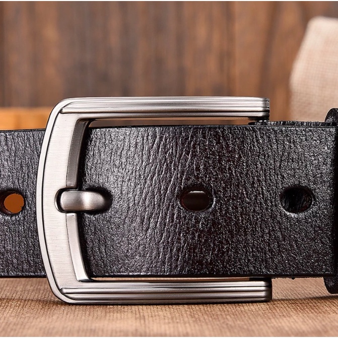 [KULIT ASLI] Ikat Pinggang Import Vintage Japan Buckle Original Hitam