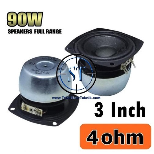 Speaker Bulat 3 Inch 4 Ohm 90W Full Range Audio Woofer Bass Spiker 90 Watt 4R Home Theatre Portable Audio Player