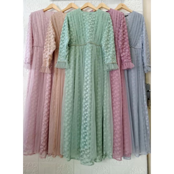 Gamis Sultan Payet Polkadot Murah Brand Ozias