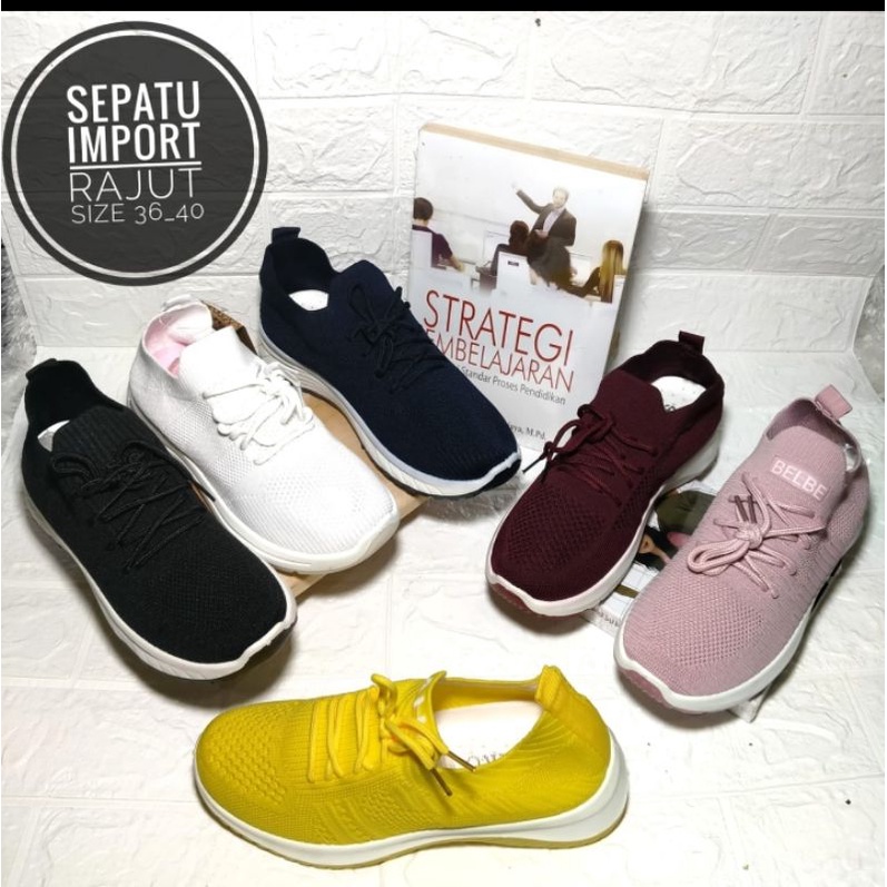sepatu rajut import cewek sailatu 100%