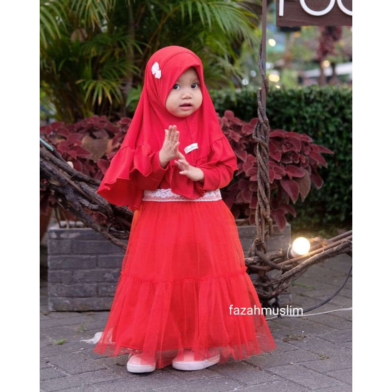 Baju Muslim Gamis Bayi Perempuan, Gamis Brukat Brokat Tulle / Tille Baby,  Baju Muslim Aqiqah Akikah