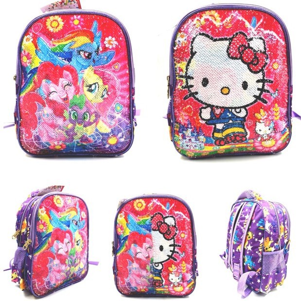 BAJ Tas Ransel Sequin USAP KEKINIAN TK LOL Frozen Hello Kitty Spiderman Tayo Avengers Cars / TA021