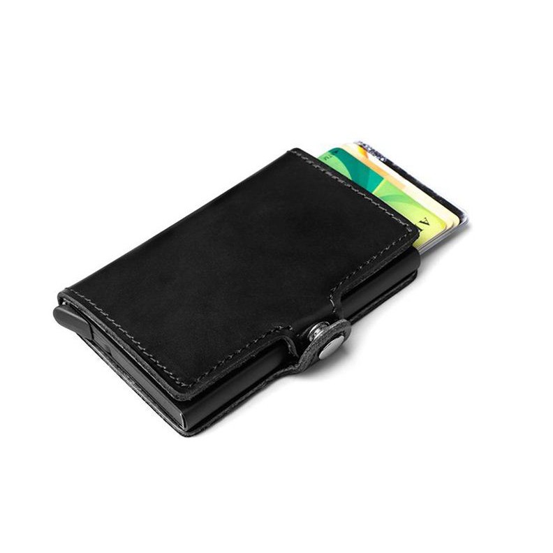 Anti RFID Card Holder Dompet Kartu Kulit Asli Slim Blocking