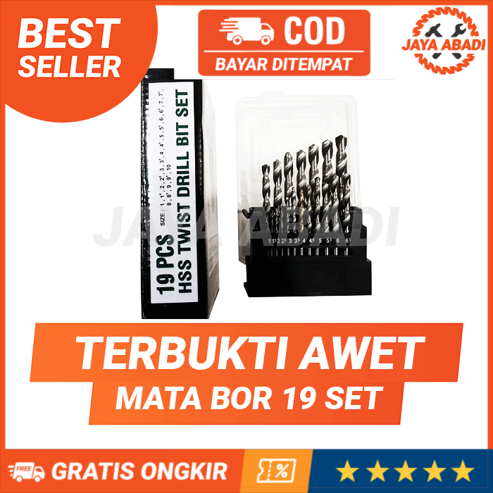 Mata Bor Besi Set 19 pcs Mollar / Mata Bor Besi Set 13 / Set 19 Pcs Mollar