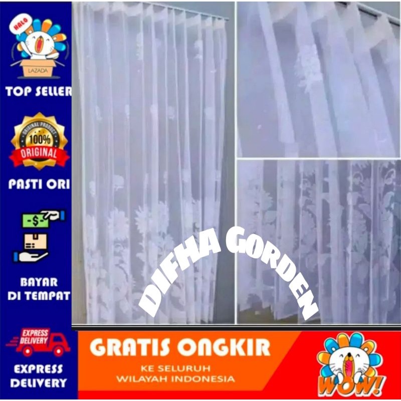 Vitrase Gorden Putih Polos Dalaman Horden Jendela Rumah Minimalis Pintu Kamar Murah Cantik terbaru