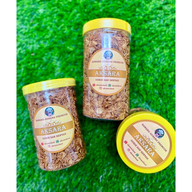 Bawang Goreng Asli Premium AKSARA A++ | Murni Tanpa Tepung, Original Gurih dan Renyah