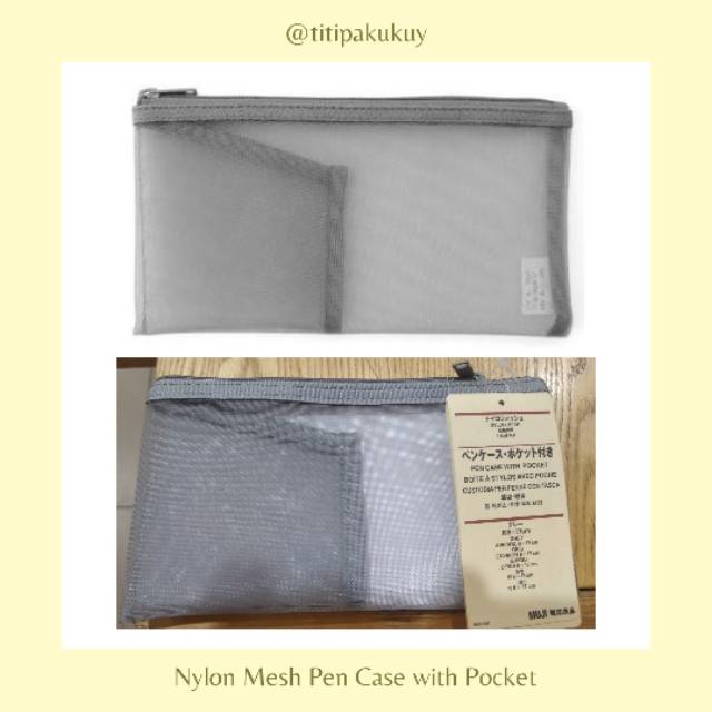 

Tempat Pensil MUJI (Nylon Mesh Pen Case with Pocket)
