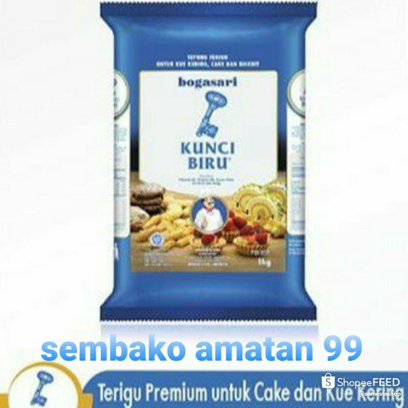 Tepung Terigu Kunci Biru Kemasan 1kg