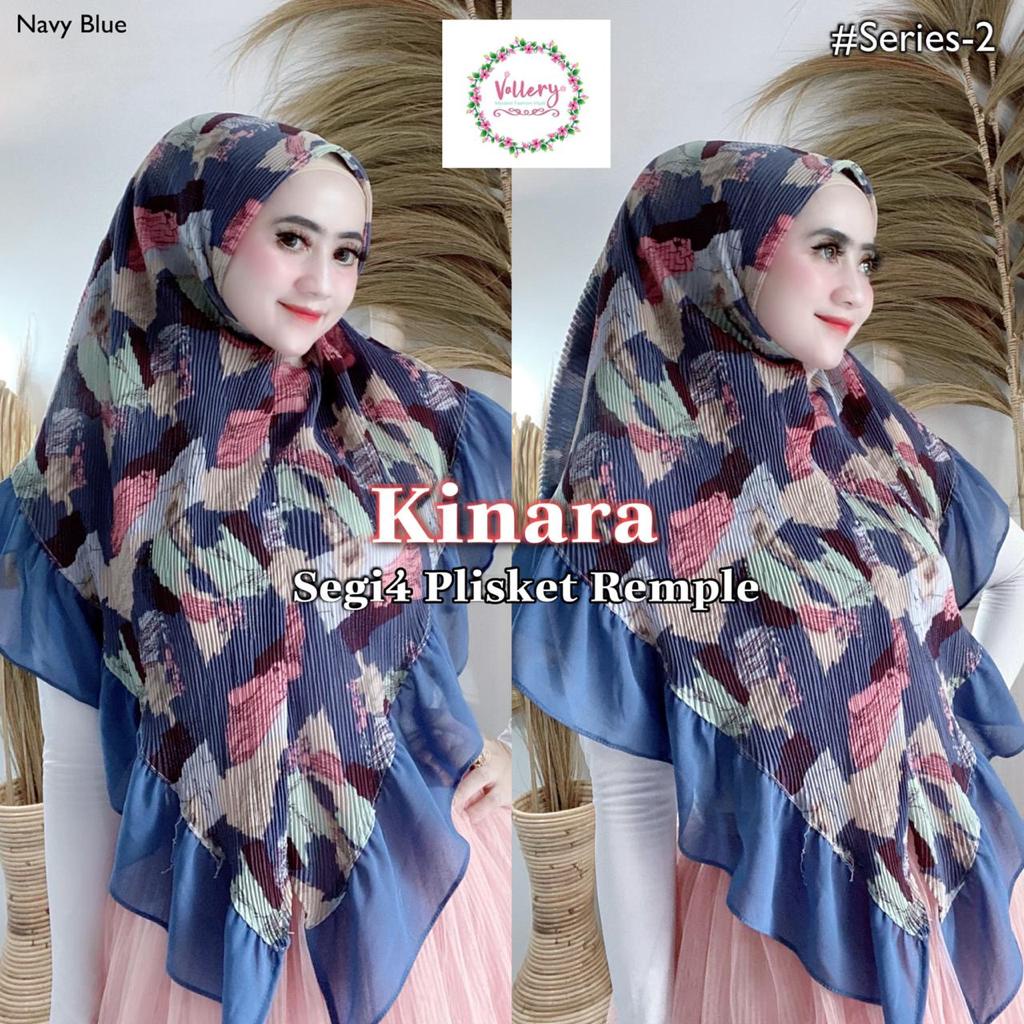 Jilbab Segiempat Segi Empat Square Kinara Plisket Ori Vallery Hijab-DENIM