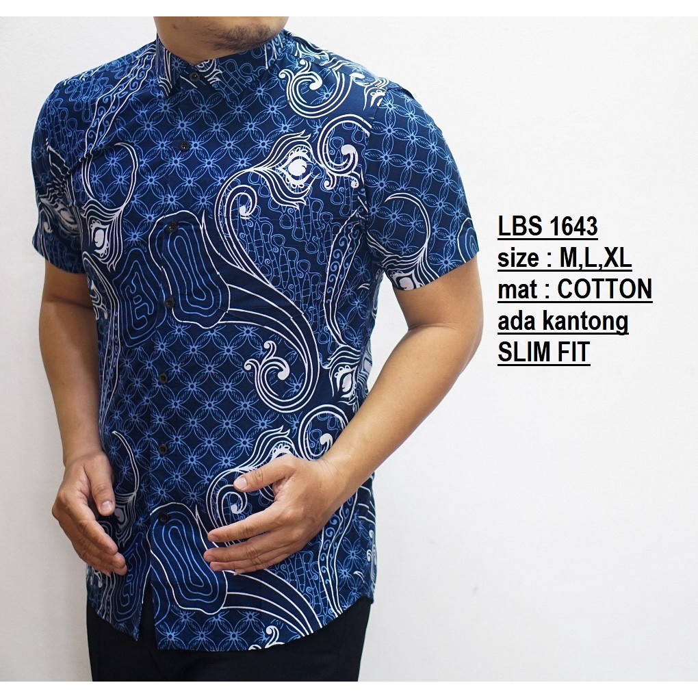 KEMEJA BATIK PRIA SLIM FIT KATUN COLINDION BAJU BATIK PRIA SLIM FIT KEREN CBS706