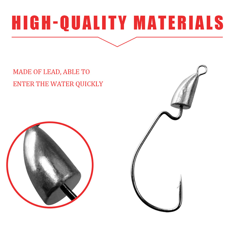 Lead Jig Head Fishing Hooks Bullet Sinker Jig Head Fishhook for Bass Trout Fishing Gear