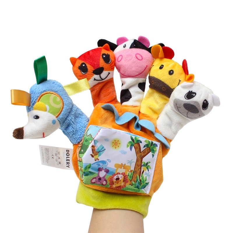Mainan Sarung Boneka Jari Tangan Binatang Finger Puppet Soft Book Edukasi Bayi Lucu 5JARI