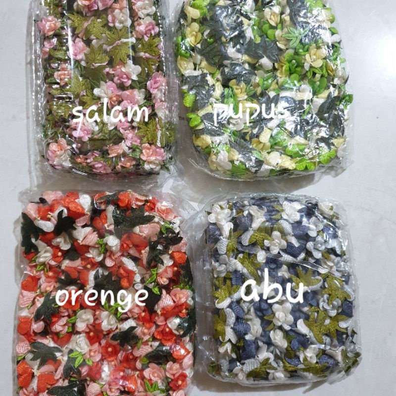 Bunga kombinasi putik daun 1/72 pcs/bisa mix warna