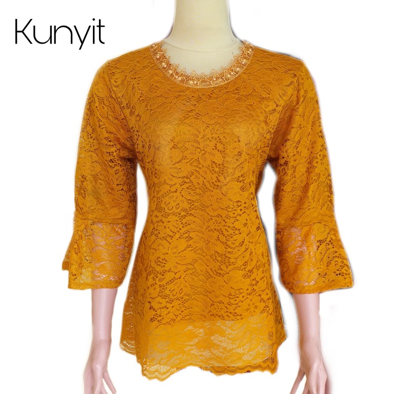 Atasan brukat by Aushia || Atasan Brokat modern || Blus Brokat simple-1