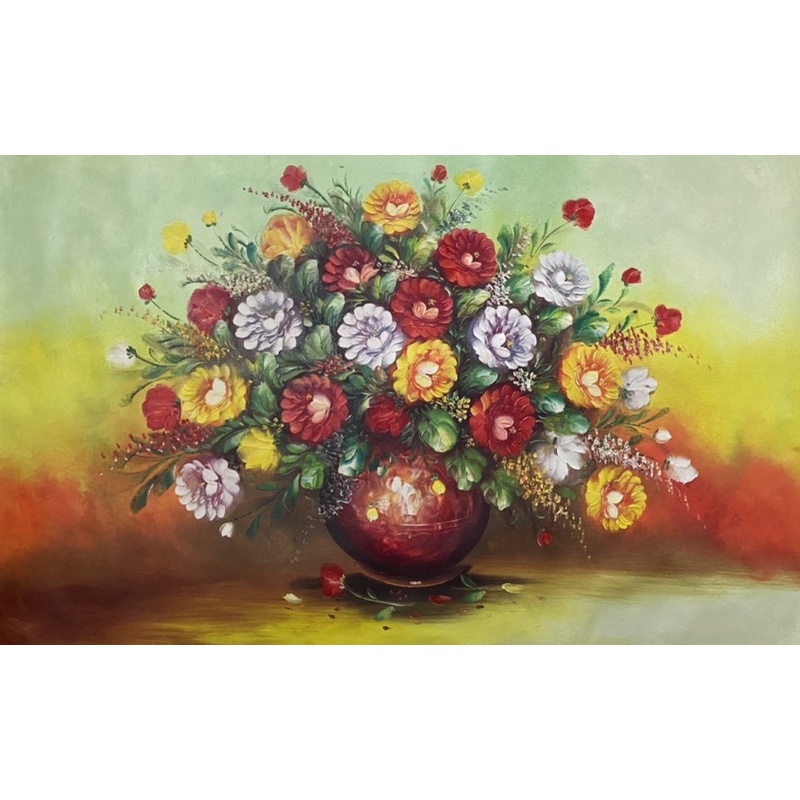 lukisan bunga mawar ukuran 135 X 85