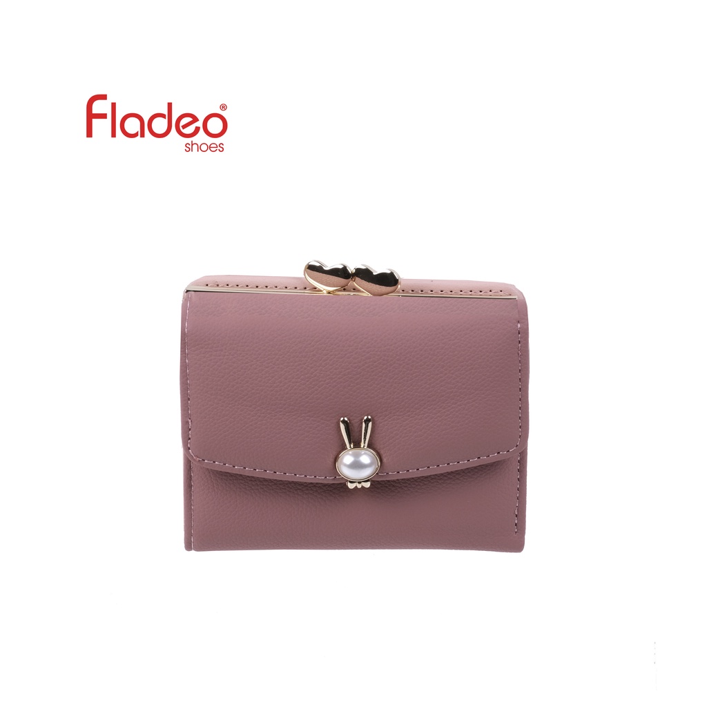 Fladeo H21/QD188-DH/Dompet Lipat Mini Wanita [ Compact Wallet ] - Pink