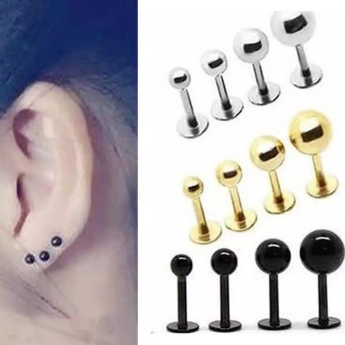 Women Earring Punk Steel Barbel Anting Fashion untuk Wanita