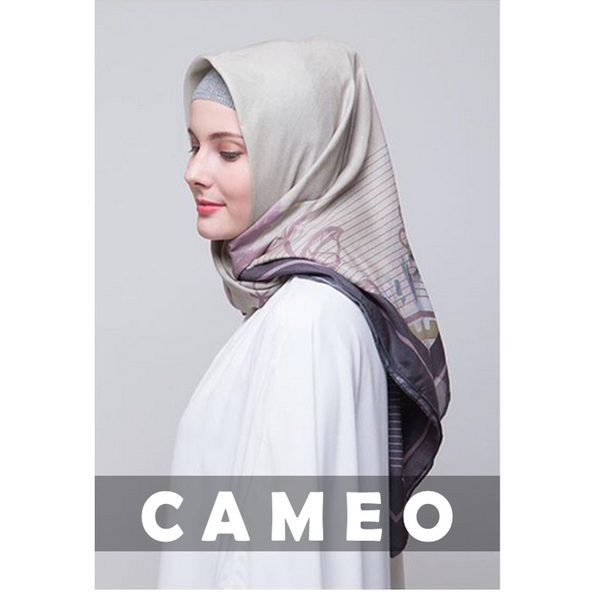 Cameo Voal Printed Scarf / Voile Jilbab Printing Square / HIjab Segi Empat from Rahina