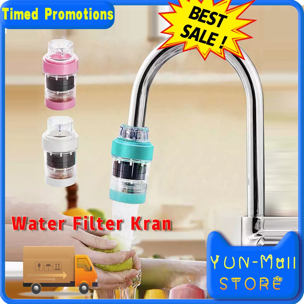【COD+Dalam stok+Pengiriman Cepat】Saringan Kran Air Minum Water Filter Purifier Penyaring Dan Pemurni Air Filter Keran/Pemasangan Sangat Mudah/Menyesuaikan Kualitas Air  Water Filter Kran
