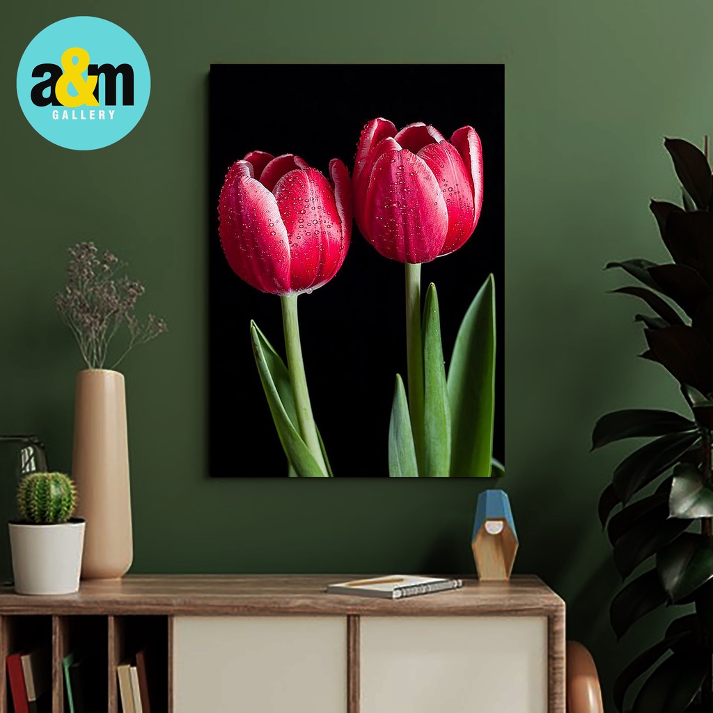 Hiasan Dinding Bunga Pajangan Dinding Ruangan Tamu Gambar Bunga Living Room Walldecor Flower - A&amp;M