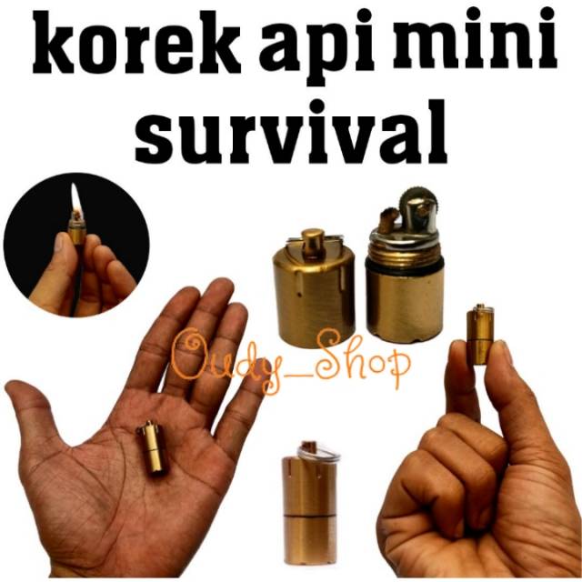 Korek Api Mini Zippo Survival Kit Pendaki Gunung Camping Mini Lighter Waterproof Anti Karat