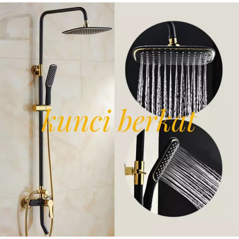 Shower Coloum/Sower colom 3 in 1/Panas Dingin/Hitam/Shower set/Black Gold