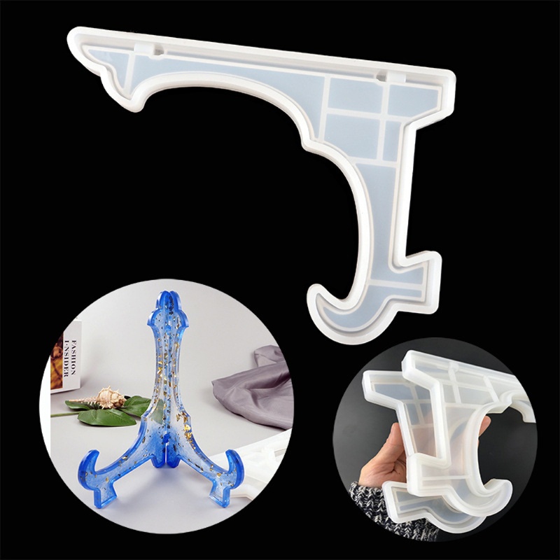 SIY  2Pcs 10 inch Display Stand Pictures Frame Holder Silicone Epoxy Resin Casting Mold Artworks Easels Holder Mold Kit Tools