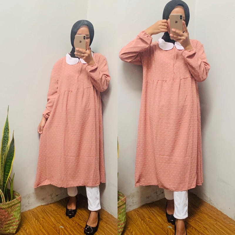 ZAMORA TUNIK CRINCLE URAGIRI / LONG TUNIK / TUNIK WANITA TERBARU