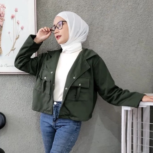 Sandra Crop - Jaket Crop Wanita Kekinian