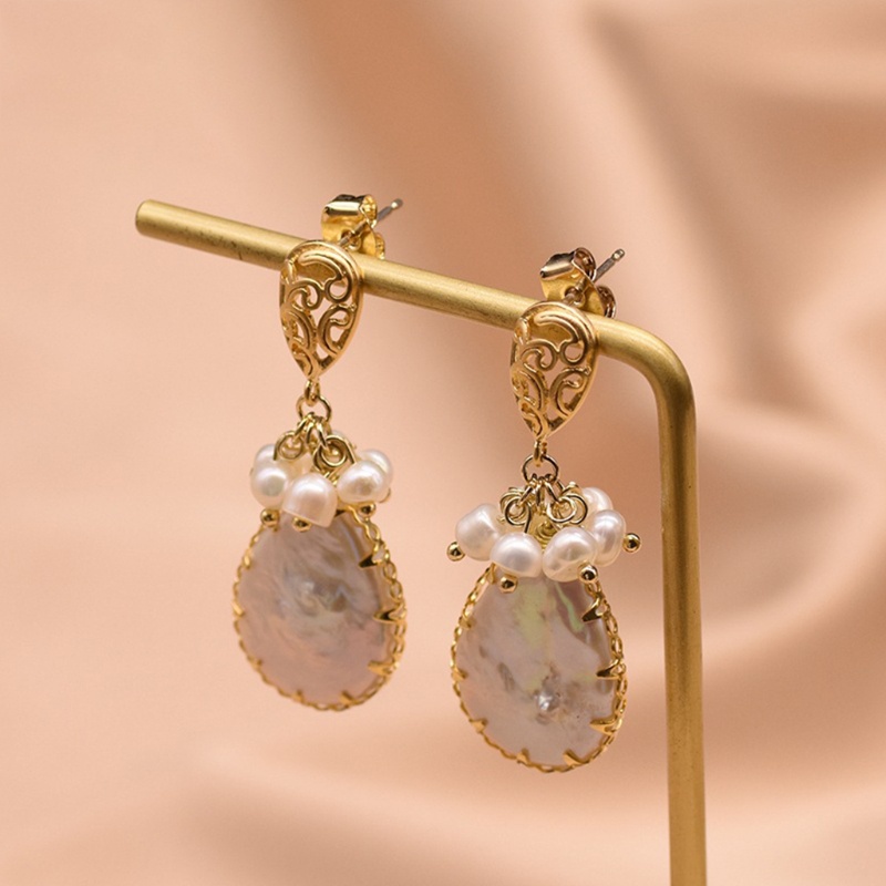 Siy Anting Tusuk Gantung Desain Lingkaran Hias Mutiara Imitasi Gaya Vintagebarok Untuk Wanita