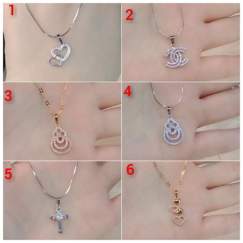 Kalung Titanium Wanita Anti Karat, Anti Alergi, Tahan Lama, Di jamin REALPICT 100% dan high quality, Pilih 1 dari 6 Variasi