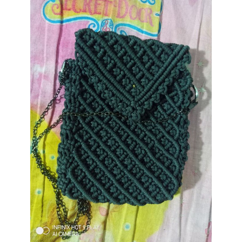 Tas hp rantai selempang mini tali kur