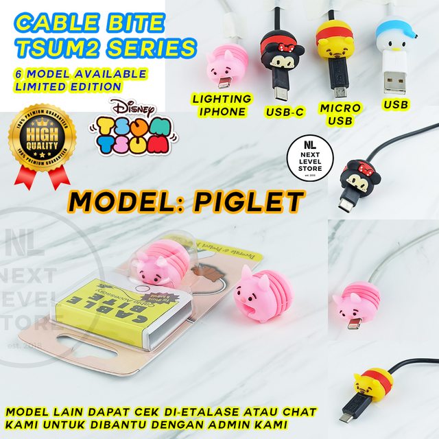 Cable Bite Disney Tsum Tsum Pelindung Kabel Protection - Piglet