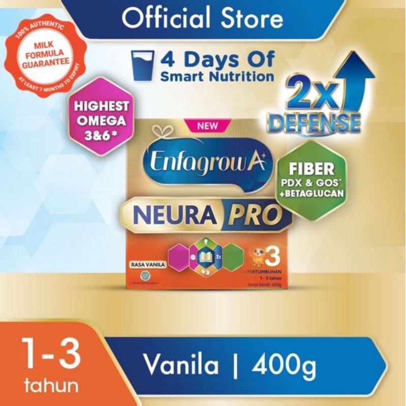 Enfagrow A+ 3 400 gram Vanilla - susu formula perrumbuhan batita