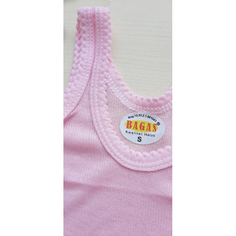 1 lusin singlet anak warna BAGAS/ ROSE size L