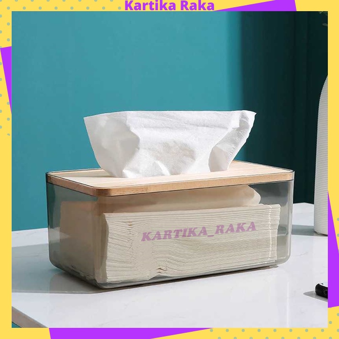 KR Kotak Tempat Tissue Tisu Tisue Kayu Nordic Minimalist Tissue Box Small Gray