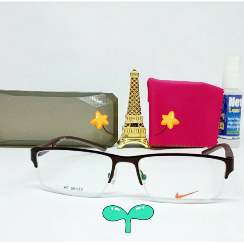 frame kacamata minus half frame pria wanita