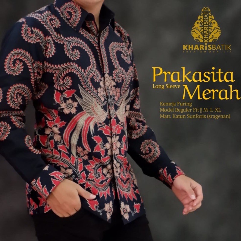 PRAKASITA MERAH 2 Full Furing Katun Halus Size S-XXXL HIGH Quality